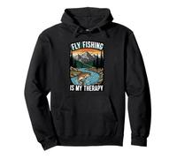 Fly Fishing Is My Therapy Trout Fisherman Angler Nature Sudadera con Capucha