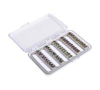 Fly Fishing Lures, Fly Fishing Bait, 50 x señuelos de artificiales con estuche de almacenamiento - Gancho Fly Hook para de trucha, accesorios para actividades de ocio