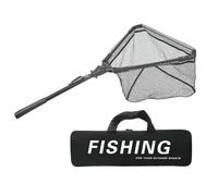 Fly Fishing Net, Folding Design with Telescoping Pole Handle, Aluminum Alloy Fishing Gear For Kayak Adventures, Ideal For Thanksgiving and Christmas, Compact 74cm, 44cm