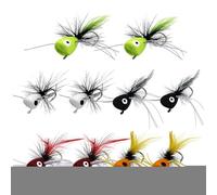 Fly Fishing Popper señuelos - Los de con señuelos para Pesca con Mosca, Poppers flotantes Hechos a Mano de Agua de Agua Cebos de Popper duraderos, Moscas de Popper de Espuma, Juego de señuelos