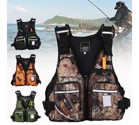 Fly Fishing Swim Vest for Adults Men Women, High Buoyancy Safety Vest with Breathable Mesh Multi-Pockets for Kayaking Paddle Boarding Snorkeling Fishing Swimming Boating Watersport(LeafCamouflage)