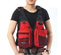 Fly Fishing Vest Comfortable Adjustable Swim Vest with Multi-Pockets & Breathable Mesh for Water Sports, Adult for Men and Women - Kayaking, Boating, Sailing, Canoeing(Red)