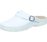 Fly Flot Chanclas de mujer con empeine y plantilla de piel lisa, correa ajustable, plantilla antishock, sandalias, 40 EU, Color blanco., 40 EU