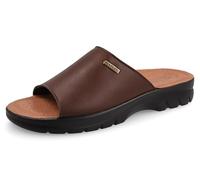 Fly Flot Chanclas para hombre de microfibra elástica con hebilla ajustable, plantilla acolchada antichoque de piel zapatillas para hombre, Marrón Oscuro De Moro, 41 EU