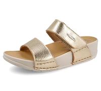 Fly Flot Ciabatta Donna Microfibra con Doppia Fascia, Strappo Regolabile, Fodera Traspirante Air Flot, Sottopiede In Evopell, Chanclas Mujer, Dorado, 36 EU