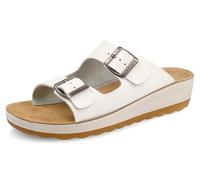 Fly Flot Ciabatta Donna Morbida Microfibra A Due Fasce con Fibbie Regolabili, Fodera Traspirante Air Flot E Sottopiede In Pelle, Chanclas Mujer, Color Blanco, 39 EU