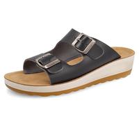 Fly Flot Ciabatta Donna Morbida Microfibra A Due Fasce con Fibbie Regolabili, Fodera Traspirante Air Flot E Sottopiede In Pelle, Chanclas Mujer, Negro, 38 EU