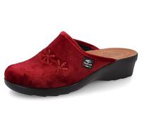 Fly Flot Pantofole Donna Tessuto con Fiori Ricamati, Sottopiede In Pelle E Antishock, Sandalias deslizantes Mujer, Borde, 37 EU