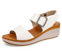 Fly Flot Sandali Donna Aperti Cinturino Regolabile, Sottopiede Imbottito Antishock In Pelle, Mujer, Color Blanco, 39 EU