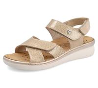 Fly Flot Sandali Donna Fasce con Cinturino A Strappo Regolabile, Sottopiede In Pelle Estraibile, Chanclas Mujer, Beige, 39 EU