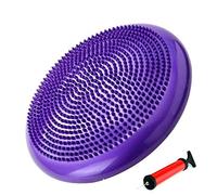 FLY FLQ - Cojín de equilibrio hinchable, disco de equilibrio hinchable, con cojín Wobble, diámetro de 34 Cm, para rehabilitación, ejercicio, terapia física, púrpura