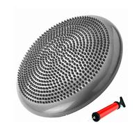 FLY FLQ - Cojín de equilibrio hinchable, disco de equilibrio hinchable, con cojín Wobble, diámetro de 34 Cm, para rehabilitación, ejercicio, terapia física, gris