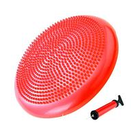 FLY FLQ - Cojín de equilibrio hinchable, disco de equilibrio hinchable, con cojín Wobble, diámetro de 34 Cm, para rehabilitación, ejercicio, terapia física, rojo