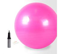 FLY FLU - Balón de yoga, pelota de gimnasia antiestallido de 65 cm, con bomba de pie, bola suiza - para yoga, pilates, embarazo, fitness, rosa