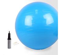 FLY FLU - Balón de yoga, pelota de gimnasia antiestallido de 65 cm, con bomba de pie, bola suiza - para yoga, pilates, embarazo/fitness, Waterblue
