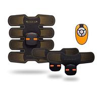 FLY FLU Electroestimulador Muscular Abdominales,Estimulador Muscular Masajeador Eléctrico EMS Estimulador Abdomen/Brazo/Piernas/Cintura Entrenador Muscular, USB Recargable(6 Modos / 10 Niveles),Brown