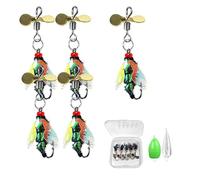 Fly For Fly Fishing - 5pc Colorful Assortment Kit | Artificial Bait with Reflective Sequins and Casting Aids, High-Carbon Steel Hook Gear For Saltwater Carp Pike and Catfish
