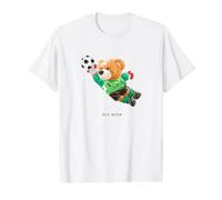 Fly High, Save, Cool Teddy Bear Goal Keeper Playing Soccer Camiseta gráfica económica, Hombre, Blanco, S