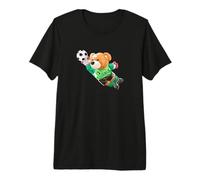 Fly High, Save, Cool Teddy Bear Goal Keeper Playing Soccer Camiseta Premium