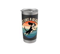 Fly Like A Beagle Retro Vintage Vaso térmico de acero inoxidable de doble pared