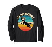 Fly Like A Beagle Vintage Retro Manga Larga