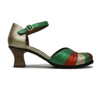 Fly London BESH087FLY, Zapatos Mujer, Gold/Red/Green, 39 EU