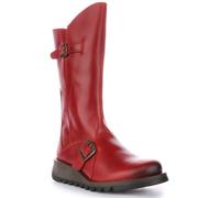 Fly London Mes 2, Botas con hebilla, Mujer, Rojo Red 001, 37 EU