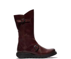 Fly London MES 2, Botas con hebilla, Mujer, Suela Negra Vino, 38 EU