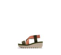 Fly London YABI922FLY, Sandalias Mujer, Army Green/Tea Rose/Army Green, 39 EU