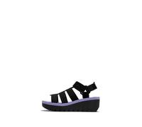 Fly London YOJI198FLY, Sandalias Mujer, Black/Black/Violet, 35 EU