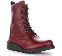 FLY LONDON Silf015 Cordones Lona Bota Combate Negro Mujer Talla 3-9