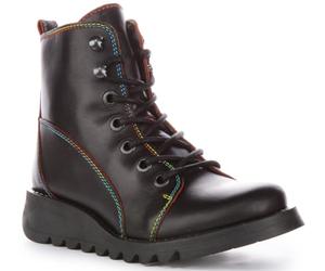Fly London Sore813fly - Botines para mujer, Negro Rojo Rainbow St, 36 EU