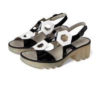 Fly London TEWA573FLY, Sandalias Mujer, Black/White, 40 EU