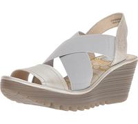 Fly London Women's Yaji888fly Open Toe Sandals, Silver Silver 004, 41