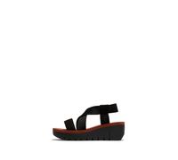 Fly London YABI922FLY, Sandalias Mujer, Black/Black/Brick, 41 EU