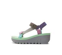 Fly London YEFA726FLY, Sandalia Mujer, Grey/Multicolor/CAMU Pink, 41 EU