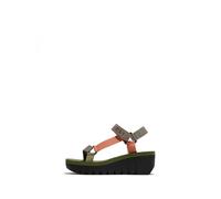 Fly London YEFA726FLY, Sandalias Mujer, Devil Red/Multicolor/Violet, 39 EU
