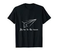 Fly Me to The Moon Paper Plane Illustration Camiseta Camiseta