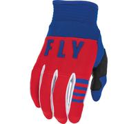 Fly Racing F-16 Guantes de Motocross Juvenil, blanco-rojo-azul, tamaño M
