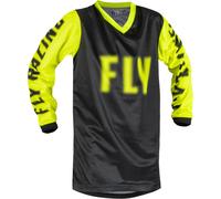 Fly Racing F-16 Maillot Juvenil de Motocross, negro-amarillo, tamaño L