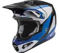 FLY Racing Formula Carbon Prime Casco de motocross, negro-blanco-azul, tamaño L para Hombres