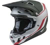 FLY Racing Formula CC Driver Casco de motocross, blanco-rojo-plata, tamaño XS para Hombres