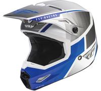 Fly Racing Kinetic Drift, casco de cross para niños YM male Blanco/Gris/Azul