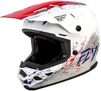Fly Racing Kinetic Drip, casco motocross juvenil YS male Blanco/Rojo/Azul