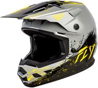 Fly Racing Kinetic Drip, casco motocross juvenil YS male Gris/Negro/Amarillo