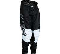 Fly Racing Kinetic Khaos, pantalones textiles niños 26 male Negro/Blanco/Gris