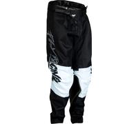 Fly Racing Kinetic Khaos Pantalones de motocross para jóvenes, negro-gris-blanco, tamaño 24 para Hombres
