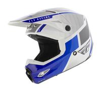Fly Racing Kinetic Drift Casco de motocross, gris-blanco-azul, tamaño L para Hombres
