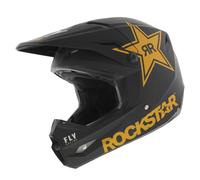 Fly Racing Kinetic MX Casco Rockstar mate negro oro