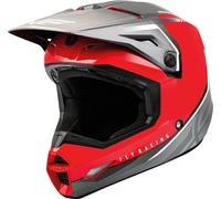 Fly Racing Kinetic Vision, casco cross niños YS male Rojo/Gris/Blanco